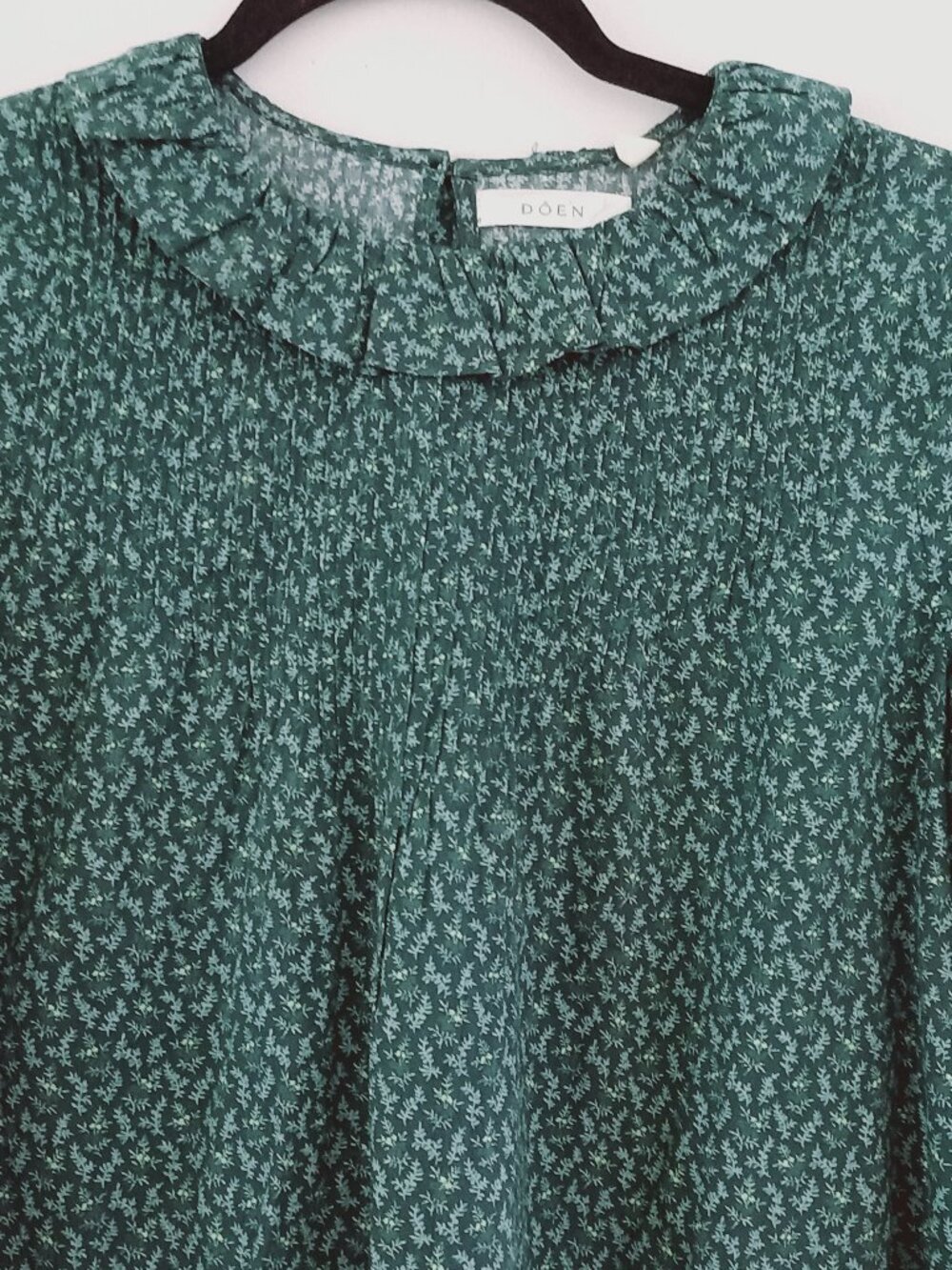 DOEN green floral cotton blouse - Picture 4 of 15